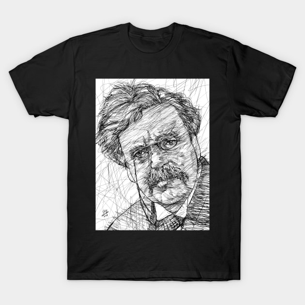 G. K. CHESTERTON ink portrait .3 T-Shirt by lautir